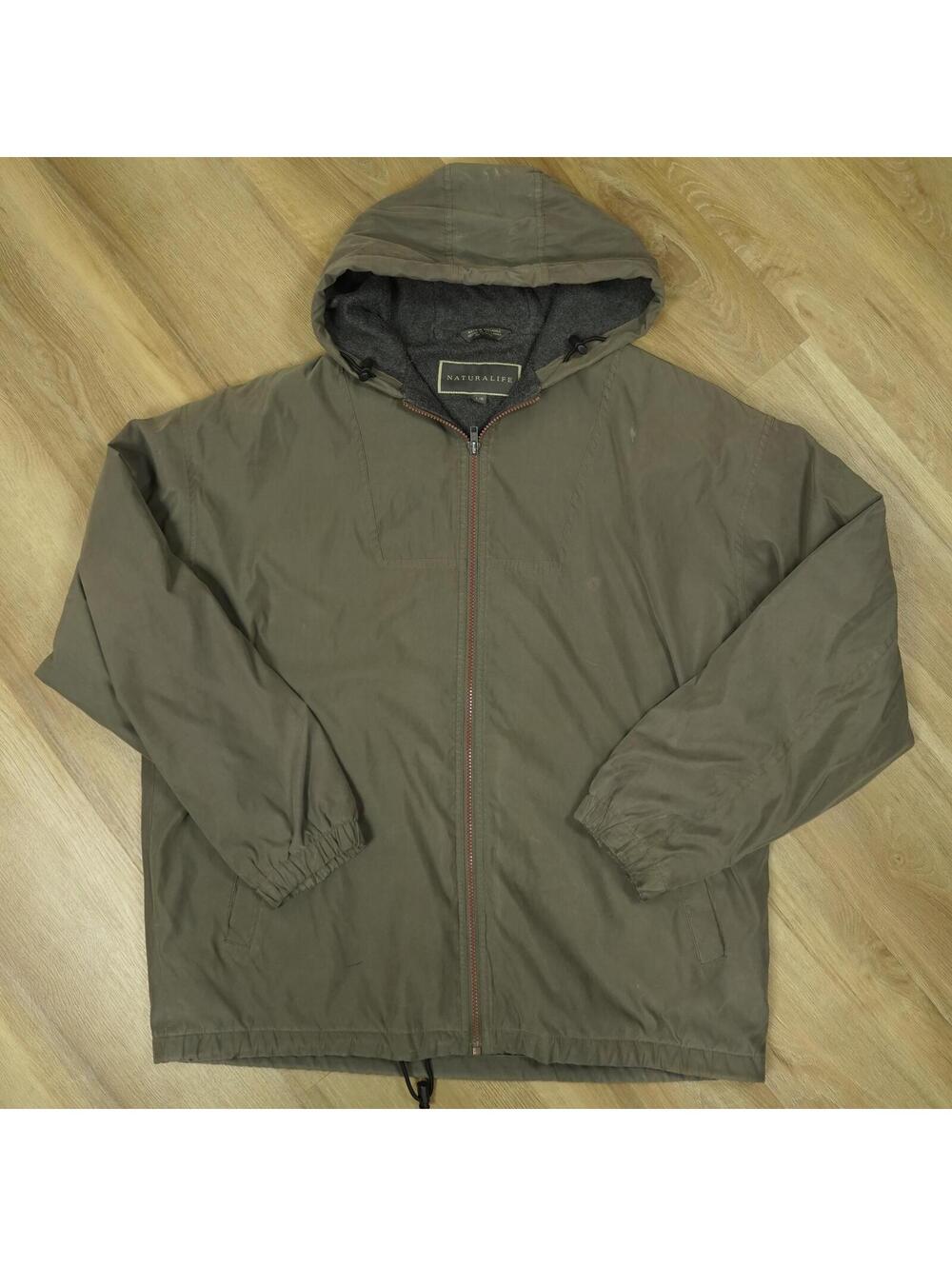 Naturalife Hooded Jacket L Beige Fleece Lined - Outdoor, Midweight,‎ Monochrome